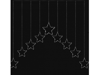 Hvězdy záclona dekorace do okna 90Led 9ks