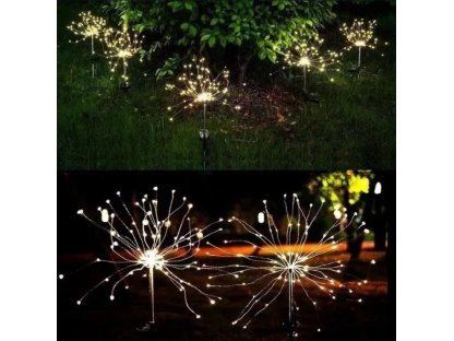 Solární zapichovací Led explodující hvězda 120LED 68cm 2ks