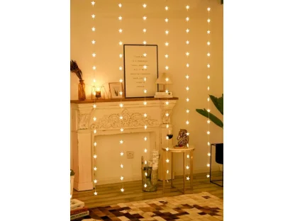 Vánoční záclona micro 200Led Hvězdy 2X1m 2