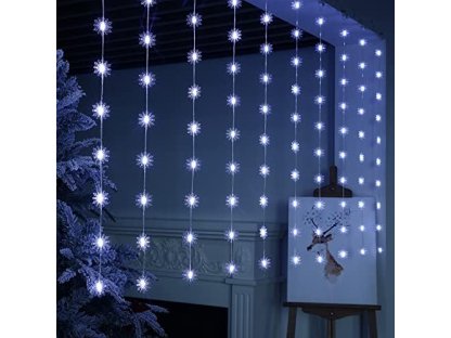 Vánoční záclona ( závěs ) 160Led Hvězdy 3x2m