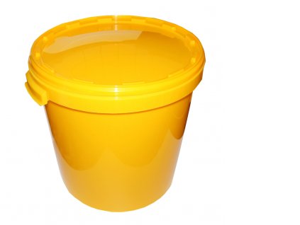 Nádoba na med plastová 40kg - žlutá, bílá