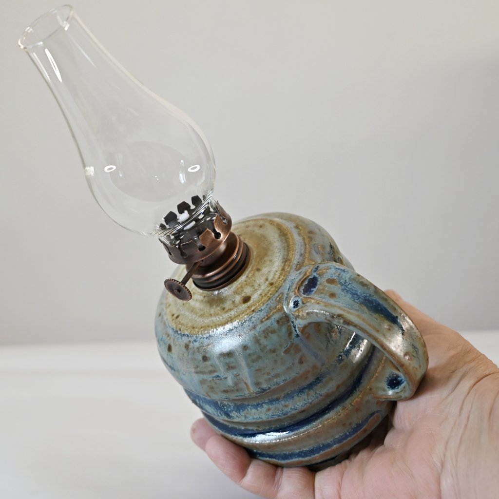 modrá | malá petrolejová lampa