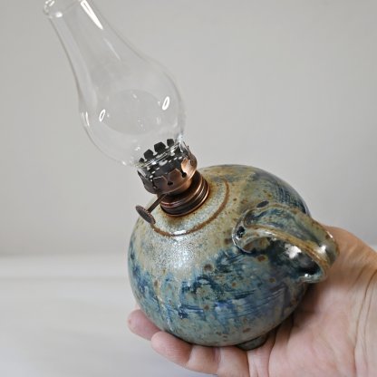modrá | malá petrolejová lampa