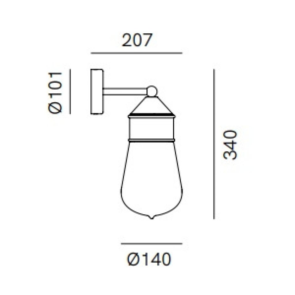 Il Fanale Drop, industriální nástěnné svítidlo E27