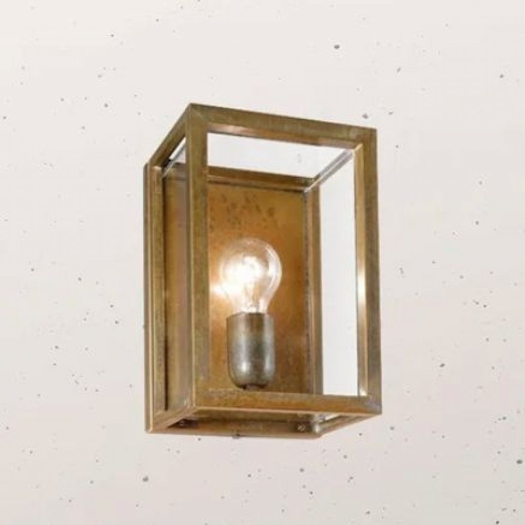 Quadro 170 mm, venkovní nástěnná lucerna z mosazi, Il Fanale