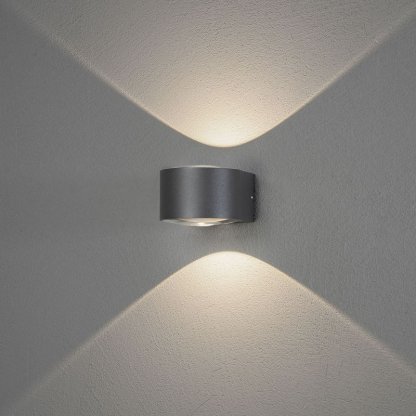 Gela LED nástěnné světlo tmavě šedé 2x6 W, Konstsmide
