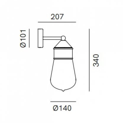 Il Fanale Drop, industriální nástěnné svítidlo E27