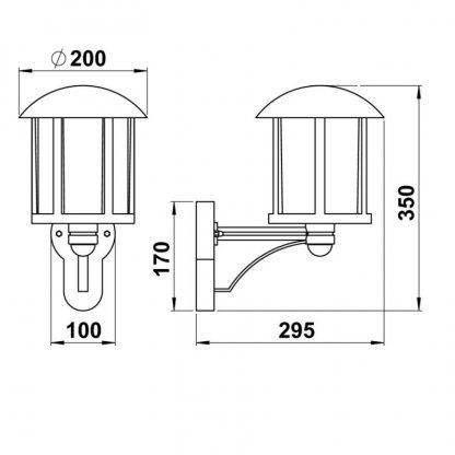 Nástěnné venkovní svítidlo, E27, 230V, Albert