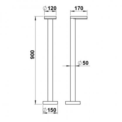 Stojací venkovní svítidlo 90 cm, Albert 2