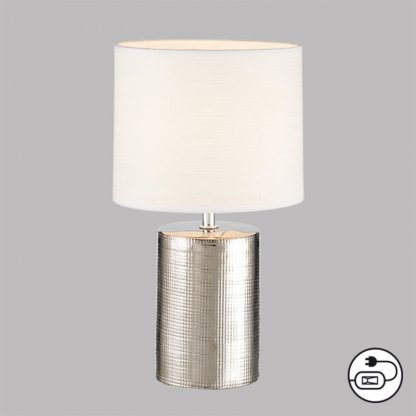 Stolní Lampa Prata stříbrná E27, 35 cm, Fischer & Honsel