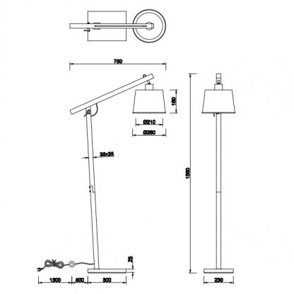 TRIO 412700132 Harris, stojací  lampa E27