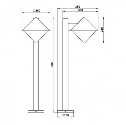 Venkovní kuželovité stojací svítidlo E27, 90 cm, Albert 2