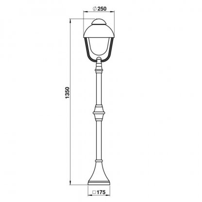 Venkovní stojací lucerna 135 cm,  230V E27, Albert