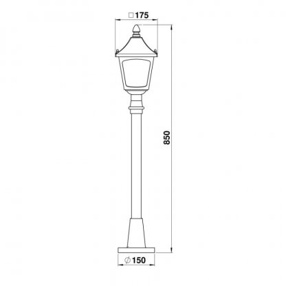 Venkovní stojací světlo 85 cm, E27, 230V, Albert