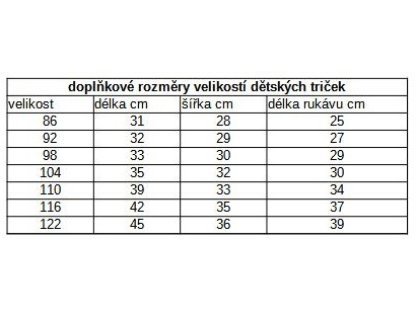 dětské funkční termotriko 06010001