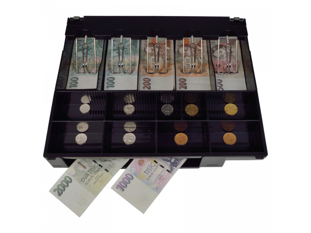 Plastový pořadač na peníze pro VIRTUOS C410, C420 a C430 - kovové držáky bankovek