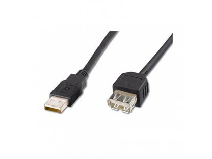 PremiumCord USB 2.0 kabel prodlužovací, A-A, 2 m, černý