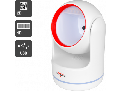 Scanner VIRTUOS HT-861A, CCD 2D, stacionární, USB, bílý