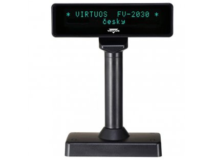 VIRTUOS FV-2030B 2x20 9 mm, sériový RS232, čierny VFD zákaznícky displej