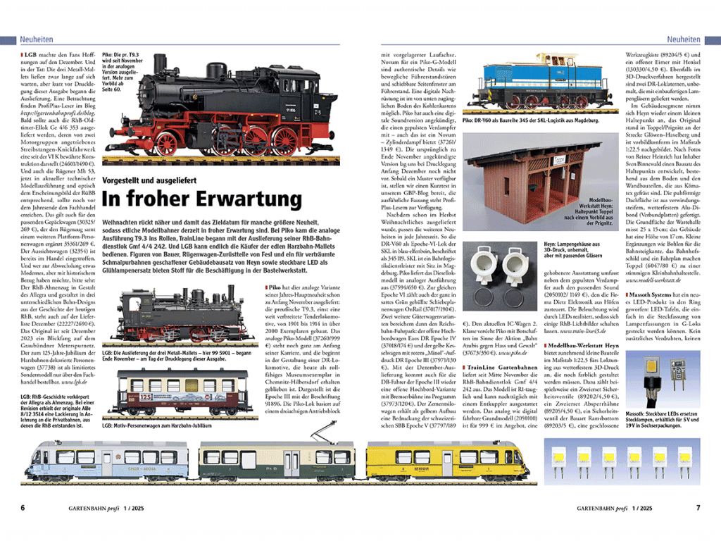 Gartenbahn Profi 1/2025 - časopis o zahradní železnici