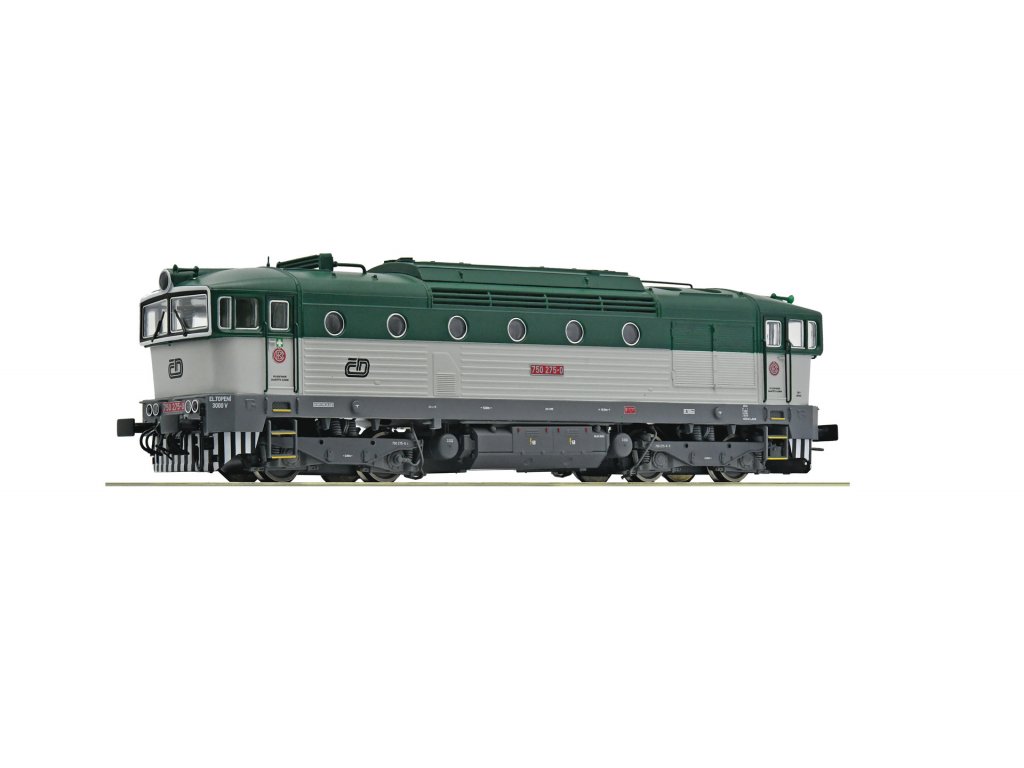 H0 - Dieselová lokomotiva Brejlovec 750 275-0 ČD / DCC zvuk - Roco 7310034