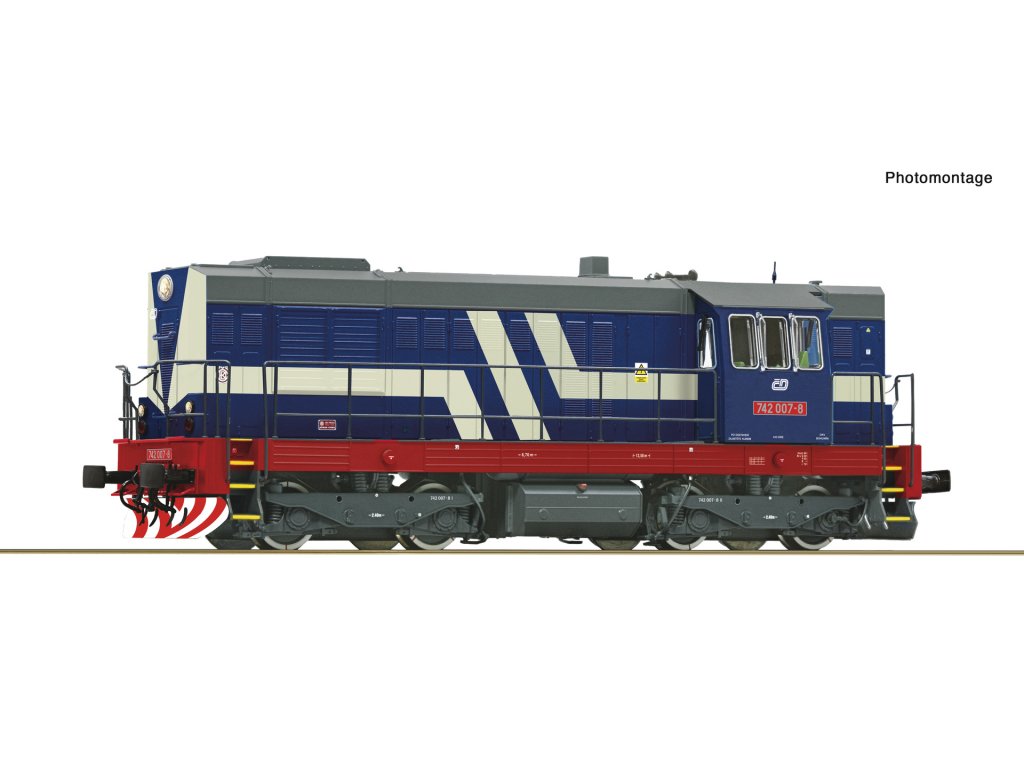 H0 - Dieselová lokomotiva ČD, 742 007-8 Kocour / DCC zvuk - Roco 7310063