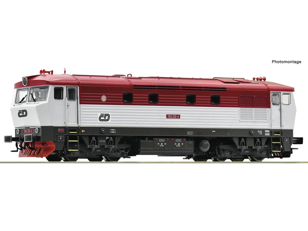 H0 - Dieselová lokomotiva ČD, 749 218-4 Zamračená / DCC zvuk - Roco 7310054