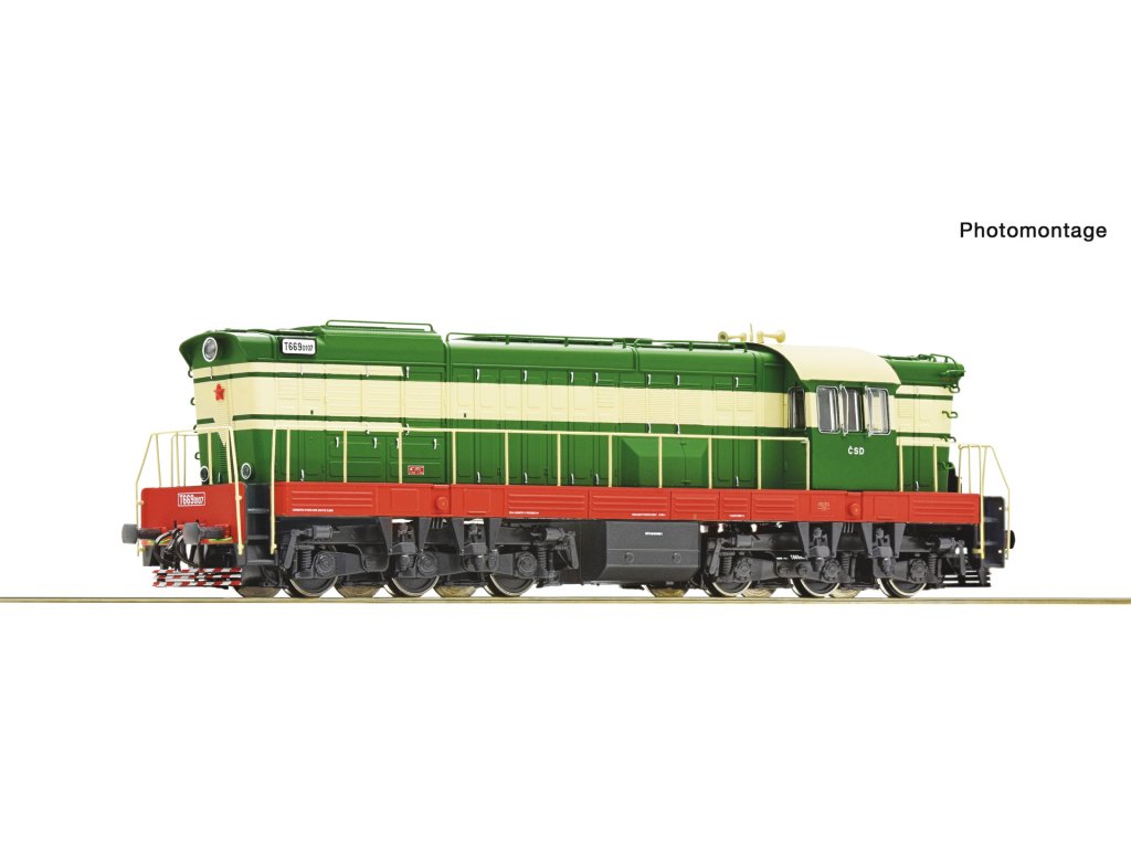 H0 - Dieselová lokomotiva ČSD, T 669.0107 Čmelák / DCC zvuk - Roco 7310012