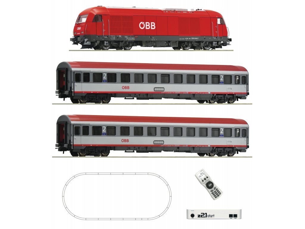 H0 Digitální set - Dieselová lokomotiva řady Rh2016 ÖBB  s kolejemi s podložím - Roco 5110005