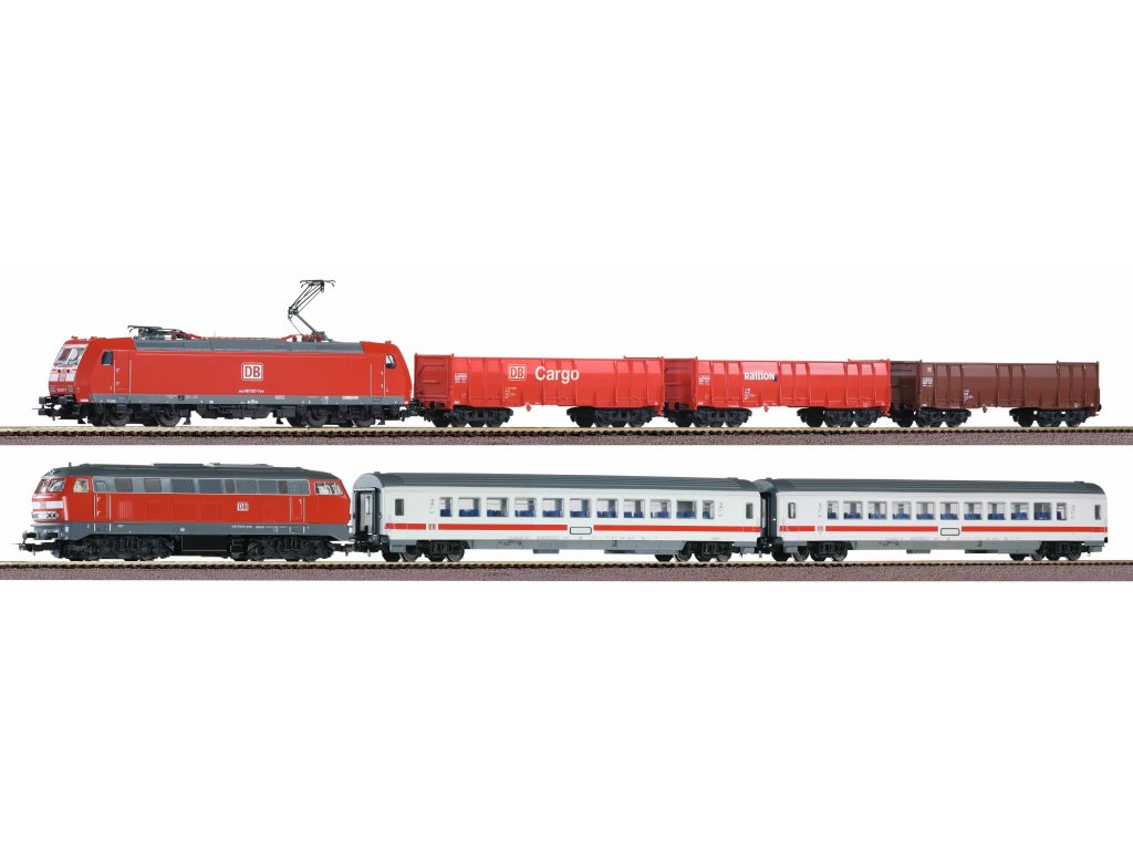 H0 - Digitální set s nákladním a osobním vlakem - PIKO 59014