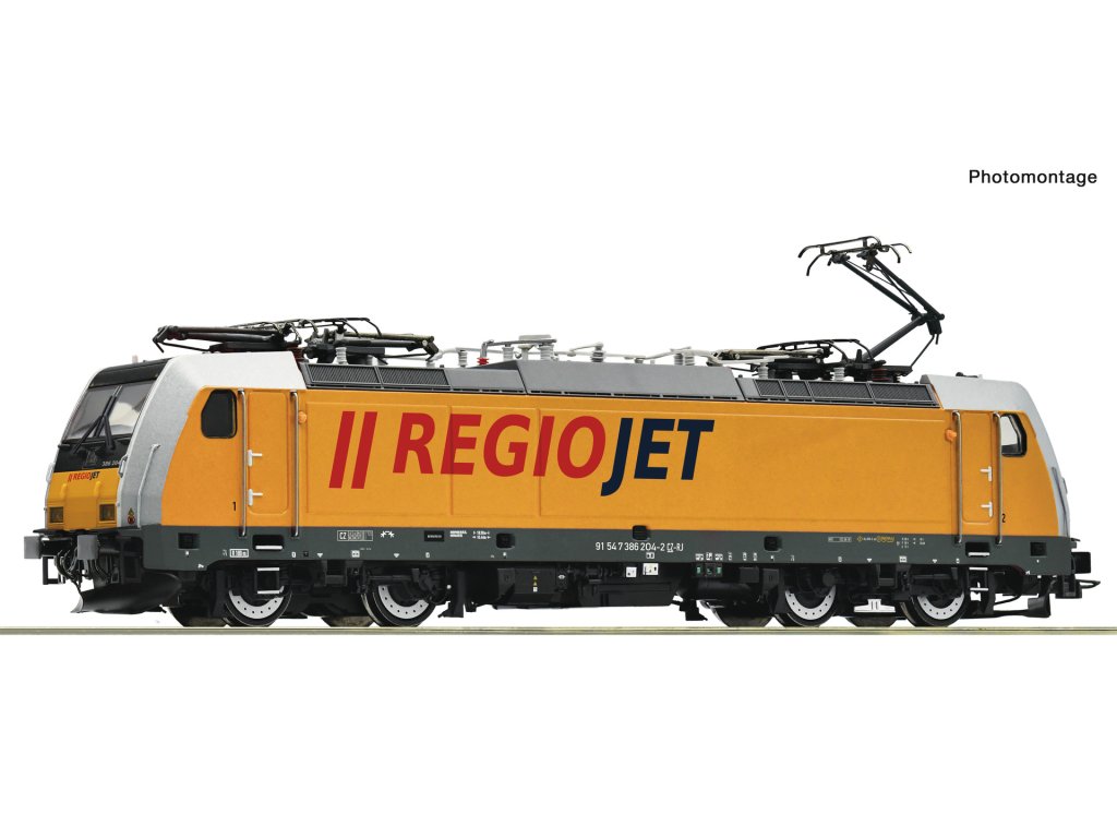 H0 - Elektrická lokomotiva 386 204-2 Regiojet / DCC zvuk - Roco 7510102