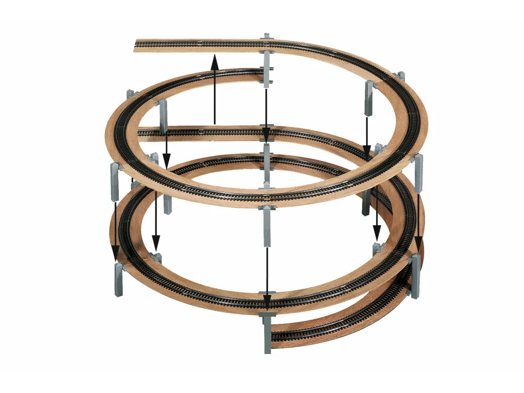 H0 - Kruhové stoupání dvoukolejné rozšiřující / rádius 360 - 437 mm - Noch 53004
