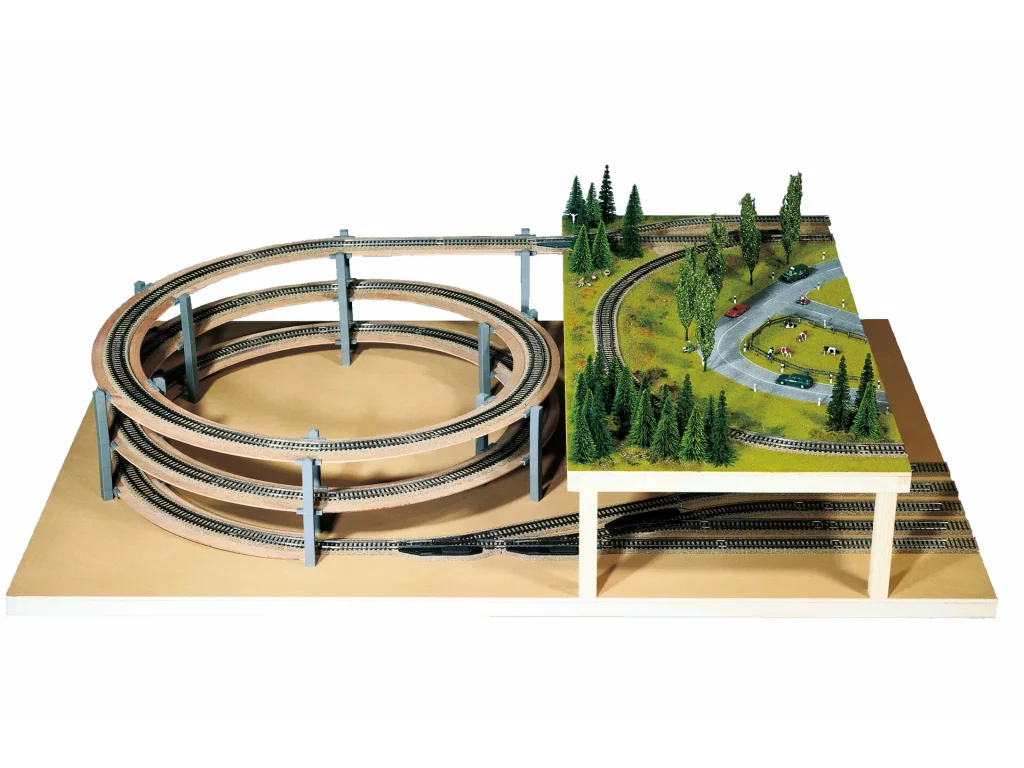 H0 - Kruhové stoupání dvoukolejné rozšiřující / rádius 360 - 437 mm - Noch 53004