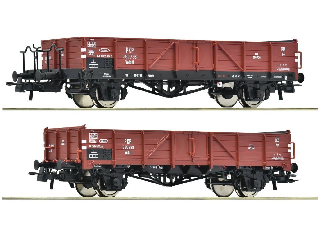 H0 - Otevřený nákladní vůz PKP / typ Wddt - Roco 6600150