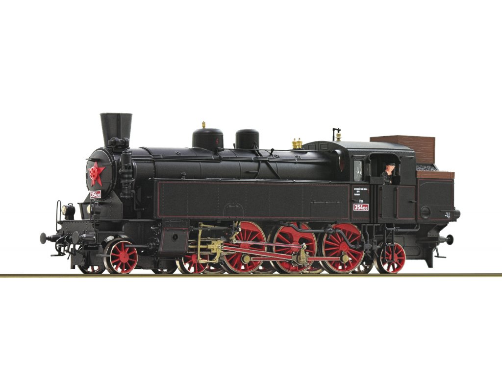 H0 - Parní lokomotiva řady 354.1 Všudybylka ČSD / DCC zvuk - Roco 70080