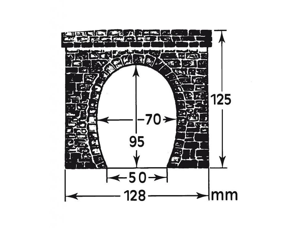 H0 - Portál tunelu jednokolejný - Faller 120563