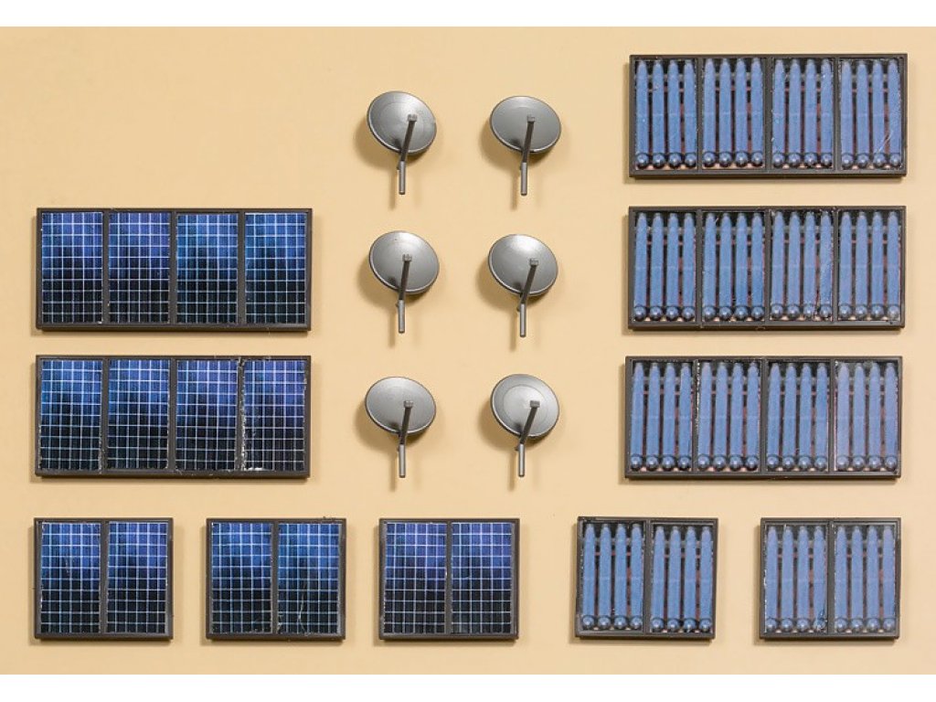 H0 - Satelitní anténa a solární panel - auhagen 41651
