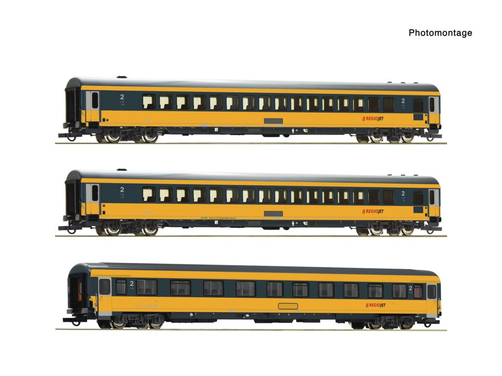 H0 - Set rychlíkových vozů Eurofima / Regiojet - Roco 6200082