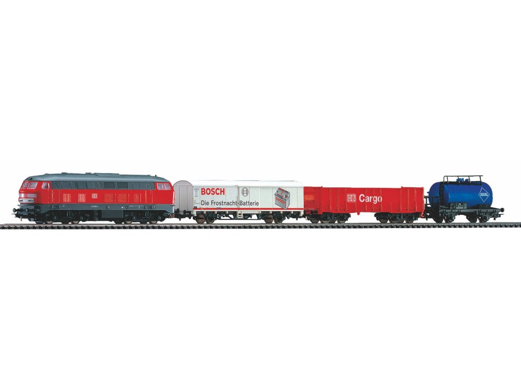 H0 - Set s Dieslovou lokomotivou BR218 DB Cargo - kolejivo s podložím - PIKO 57154
