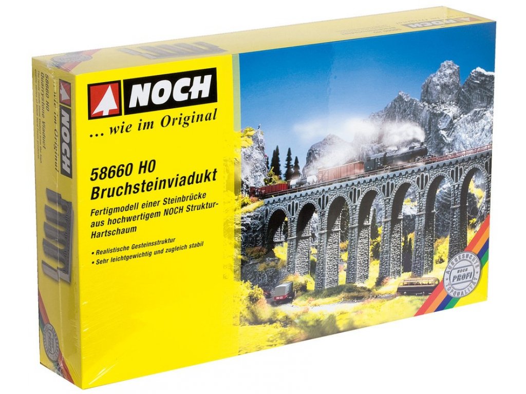 H0 - Viadukt kamenný přímý 370 mm - Noch 58660