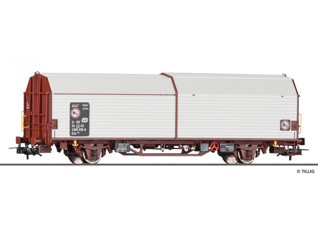 H0 - Vůz s posuvnou stěnou typu Kils 245.1 / ČD - Tillig 77074