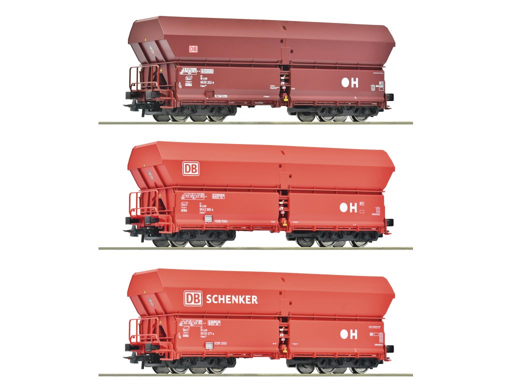 H0 - Výsypný vůz typ Falns / set 3 ks / DB AG - Roco 6600135