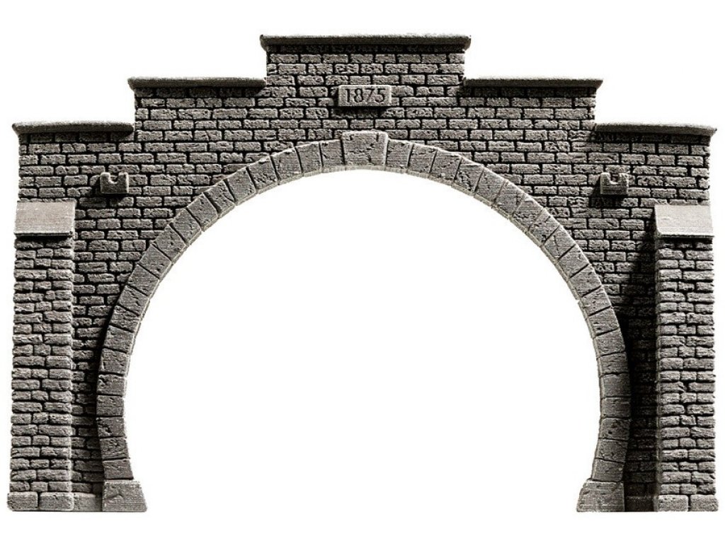 H0 - železniční portál kámen přírodní dvoukolejný - Noch 58052