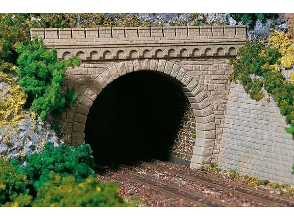 H0 - železniční portál kamenný dvoukolejný - Auhagen 11343