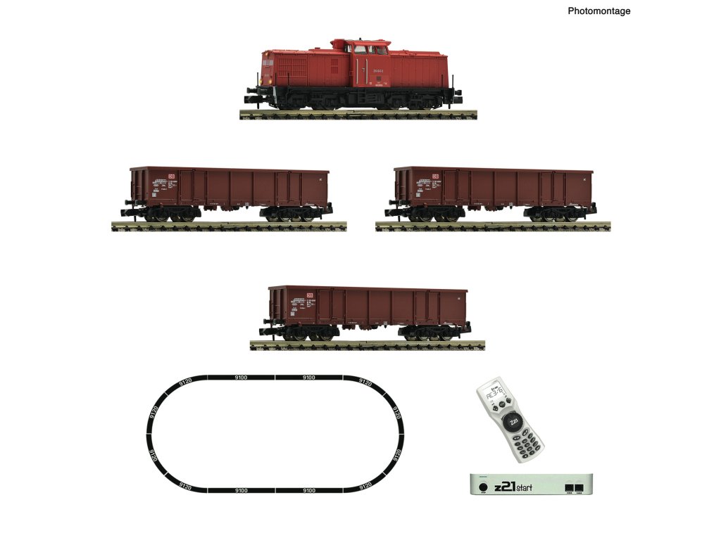 N Digitální set - Dieselová lokomotiva řady DB AG 204 s kolejemi s podloží - Fleischmann 5170005