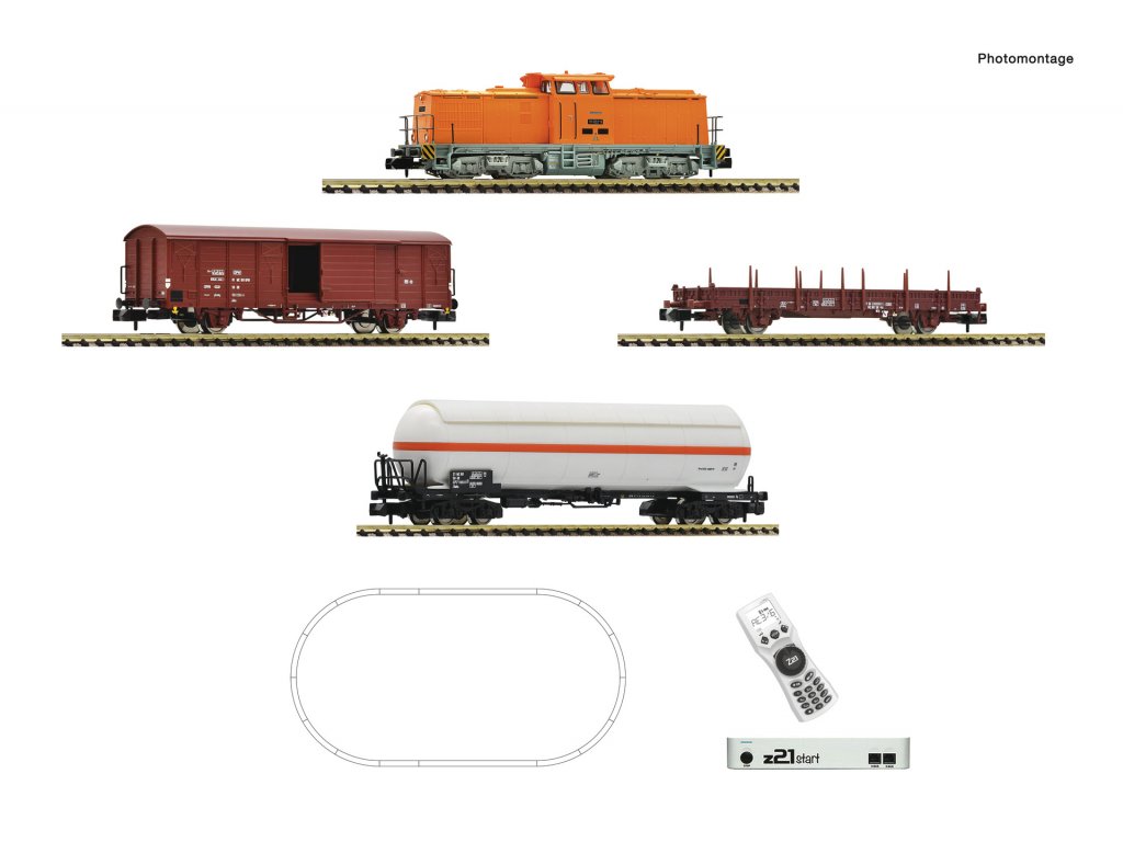 N Digitální set - Dieselová lokomotiva řady DR 111 s kolejemi bez podloží - Fleischmann 5170001