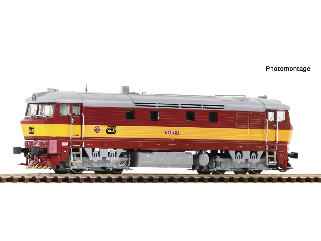 TT - Dieselová lokomotiva řady 751 375-7 CD / DCC zvuk - Roco 7390007