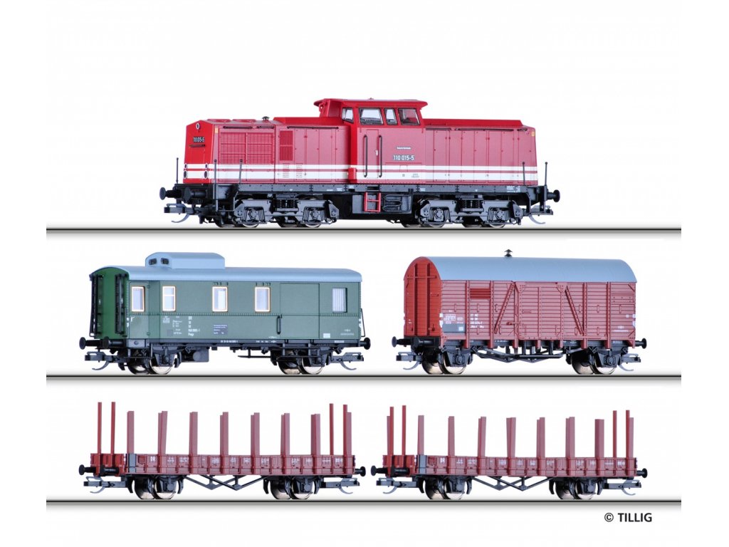 TT - Digitální set - vlak s lokomotivou BR110 - Tillig 01208
