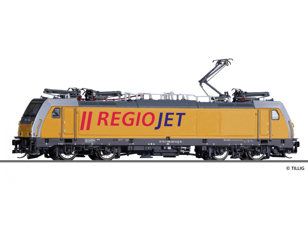 TT - Elektrická lokomotiva RegioJet 386 - Tillig 05034