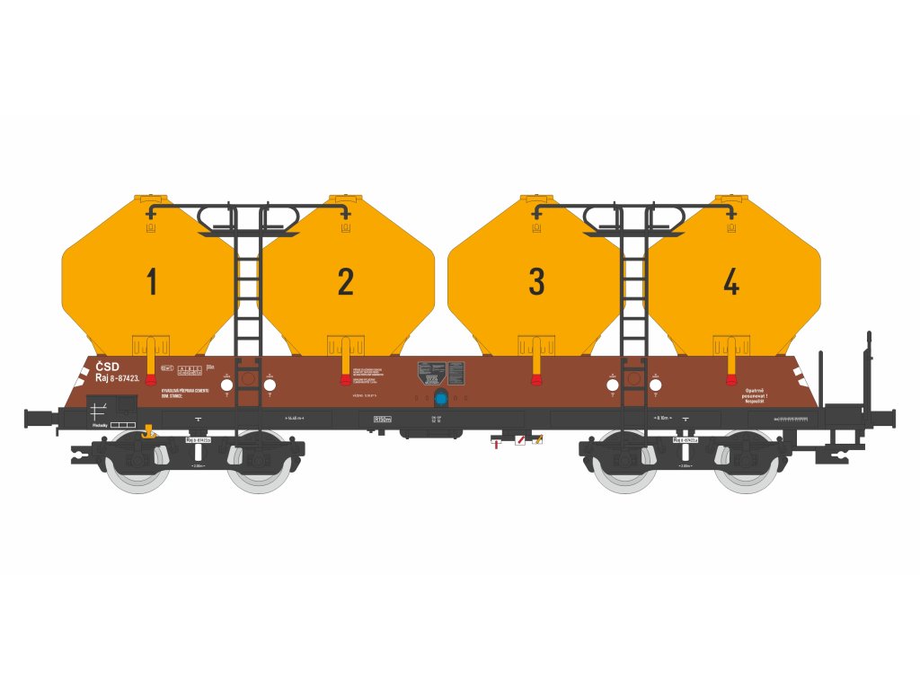 TT - Vůz na sypké hmoty Raj 8-87423 / ČSD / typ Uacs - Igra model 96400001